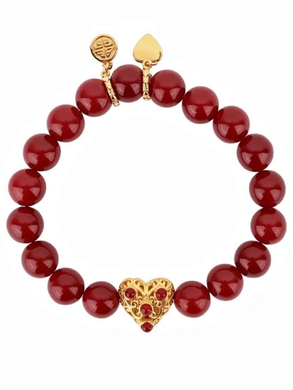 BuDhaGirl Corazon Beaded Bracelet Ruby